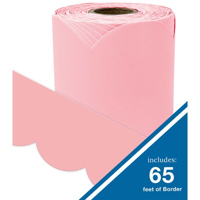 Carson Dellosa Education Rolled Scalloped Bulletin Board Border, 3" x 65', Dusty Rose, 3/Bundle (CD-108526-3)