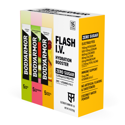 Bodyarmor FLASH IV Sugar Free Powder Packets w/ Electrolytes, 0.25 oz., 15 Packets/Box (BSR83275)