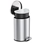 iTouchless SoftStep Semi-Round Stainless Steel Step Trash Can with Hinged Lid, 2.91 Gallon (IP03DSS)