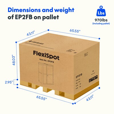 FlexiSpot WorkCube Series Sound Absorbing 2 Person Privacy Booth, Black (EP2FB-KIT)