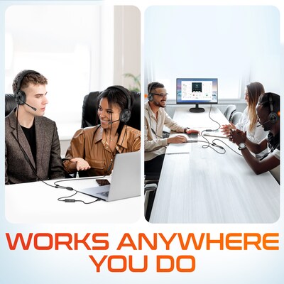 Delton T32Y Training Headsets with Master Adapter & Splitter, Black, 2/Pack (DWHT232Y)