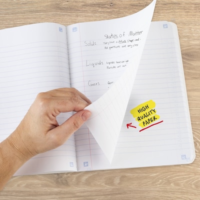 Five Star Composition Book Plus Study App, Wide Ruled, 80 Sheets, 7.5" x 9.75", 4 Pack, Assorted Colors (950033B)