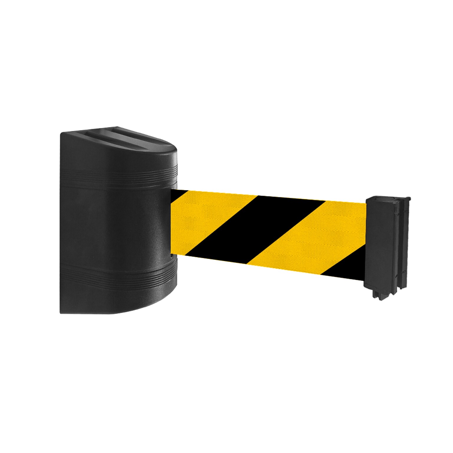 WallPro 300 Wall-Mountable 7.5 Retractable Belt Barrier, Black/Yellow (WP300B-YB75)