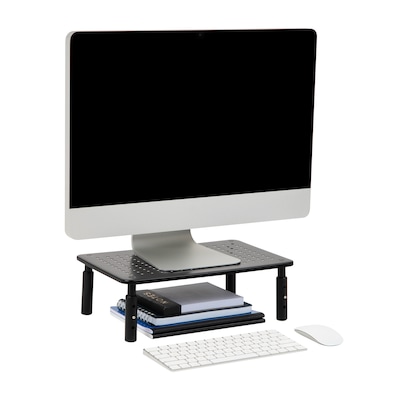 Mind Reader Rectangle Monitor Stand, Ventilated Metal for Computer, Laptop,Monitor, Black (4LEGMET-BLK)