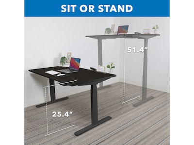 Mount-It! Ultimate 55W Electric Rectangular Adjustable Standing Desk, Black (MI-18079)