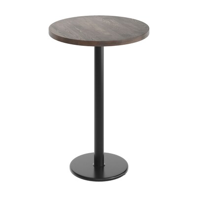 Flash Furniture Bennett 30 Round Wooden Commercial Indoor Table, Dark Brown Top/Black Base (GSFRD30DBTR18B)