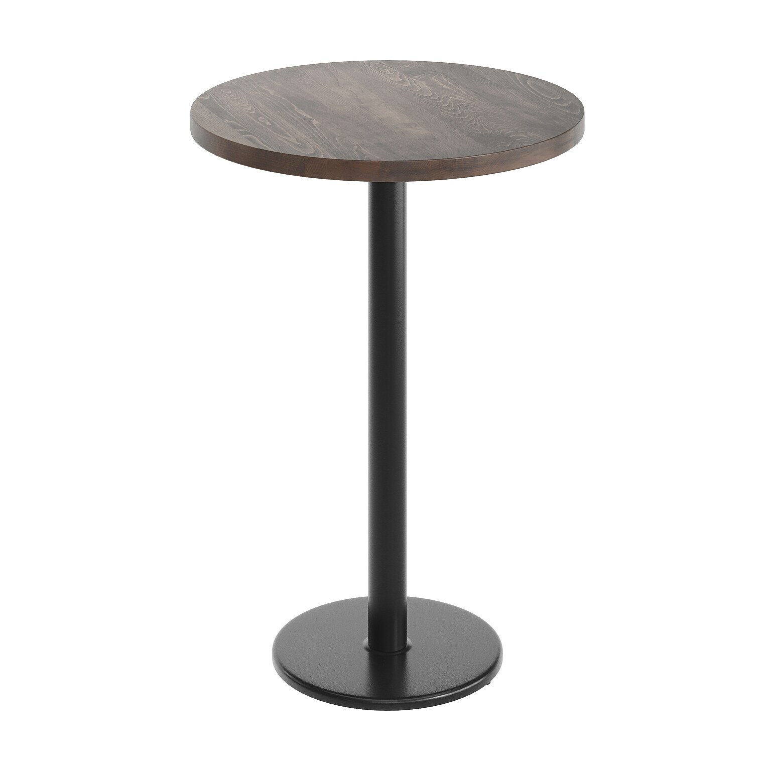 Flash Furniture Bennett 30 Round Wooden Commercial Indoor Table, Dark Brown Top/Black Base (GSFRD30DBTR18B)