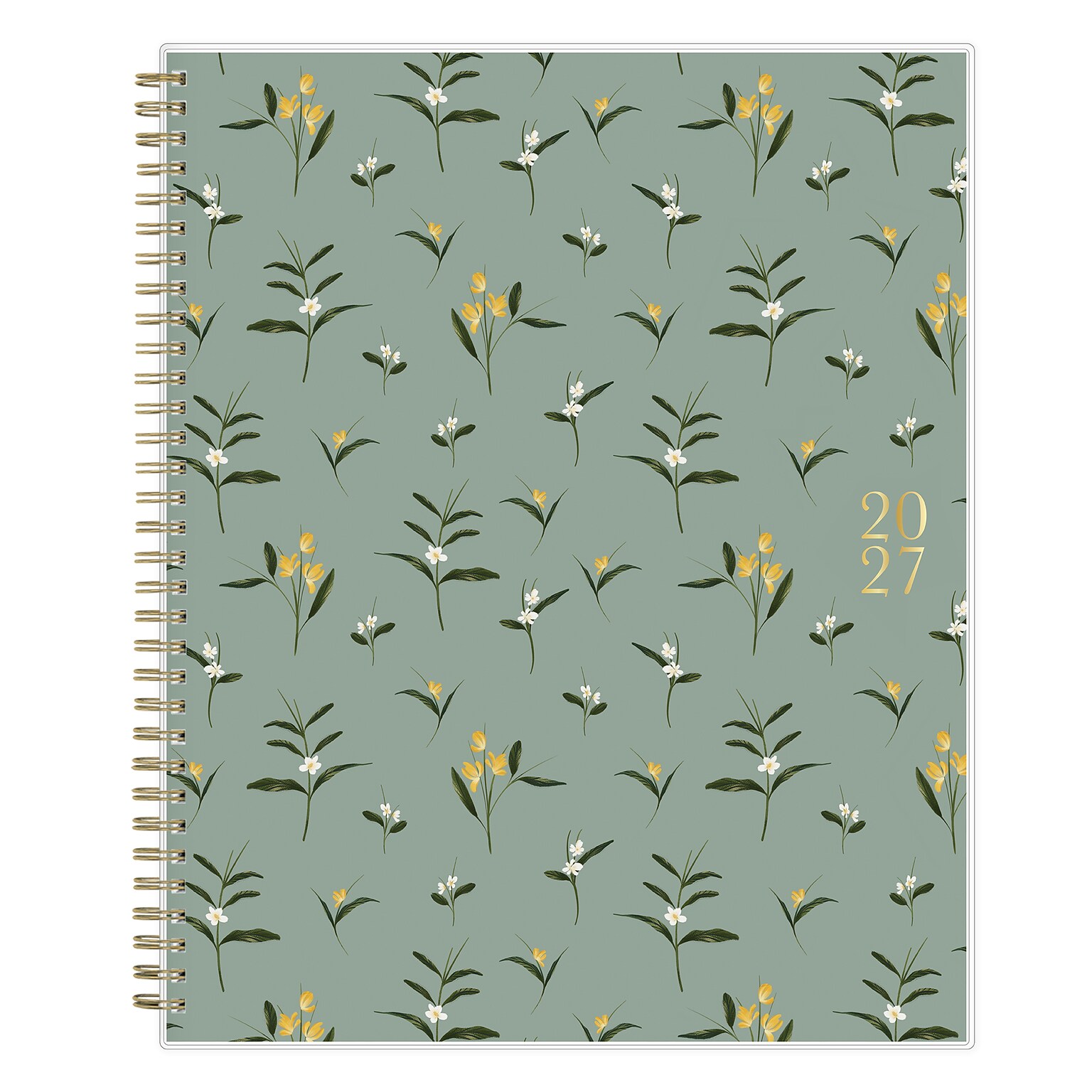 2027 Blue Sky Bespoke Letterpress Lake Flowers 8.5 x 11 Calendar Year Weekly & Monthly Standard Planner, Plastic Cover