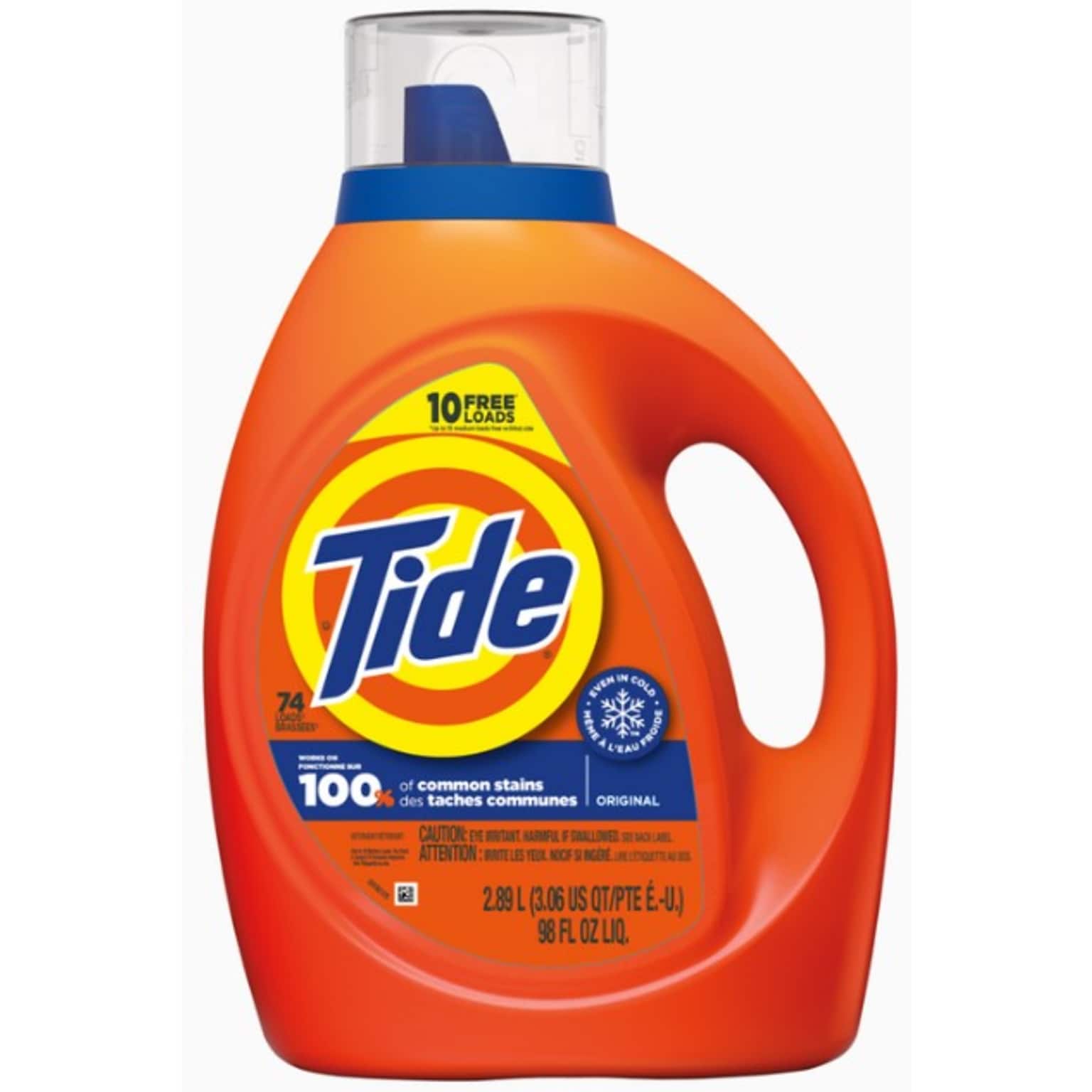 Tide Turbo Clean HE Liquid Laundry Detergent, Original Scent, 74 Loads, 98 fl. oz. (12110)