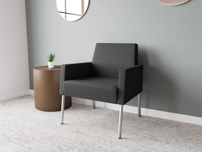Lesro Mystic Lounge Fabric Guest Chair, Open House Graphite/Silver (ML1101.SSV-01OHGP)
