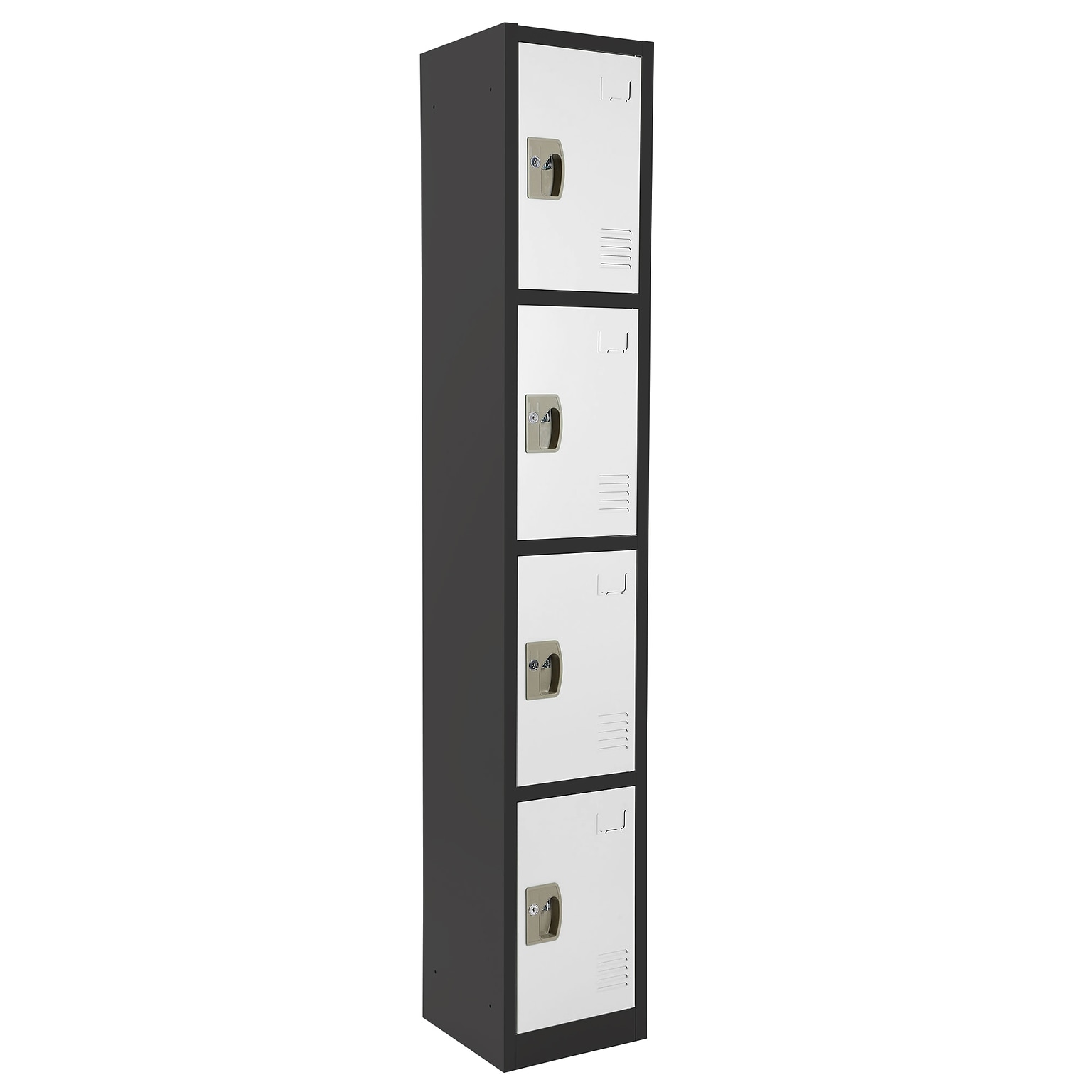 AdirOffice 72 4-Tier Black and White Storage Locker (ADI629-204-B-W)