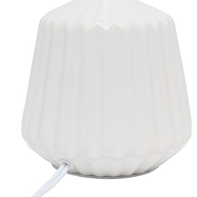 Simple Designs Petite Off White Pleated Base Table Lamp (LT1120-OFF)