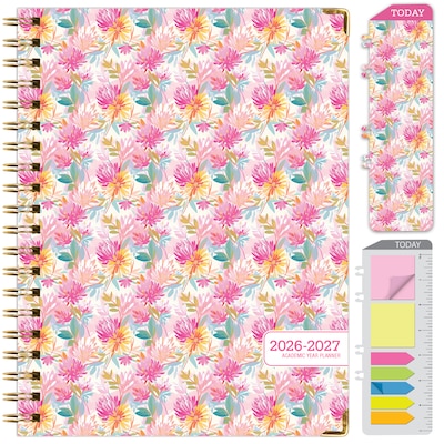 2026-2027 Excello Brands 8.5 x 11 Academic Weekly & Monthly Planner, Paperboard Cover, Floral Fiesta (NAY27-8511LP-89)