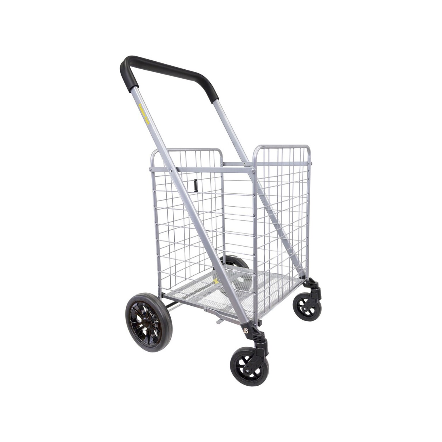 Dbest Cruiser Cart Deluxe 2 Steel Mobile Folding Utility Cart with Swivel Wheels, Silver (01-869)