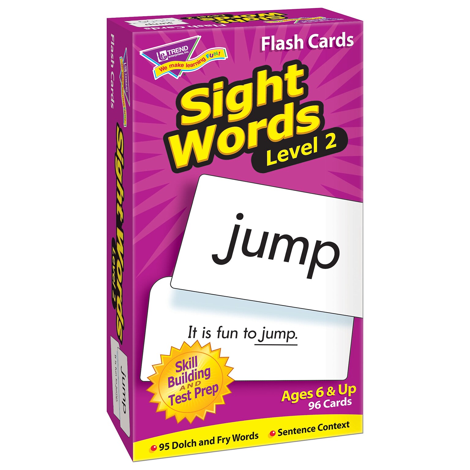 Trend Enterprises Level 2 Sight Words Flash Cards, 96/Pack (T-53018)