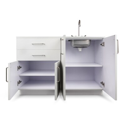 Viva Comfort 36.32"H x 48"W Exam Room Medical Cabinet With Sink, 4-Doors, 2-Drawers, Gray (ADI902-B-48-R-GRY)