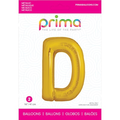 Party City (Air-Filled) 16 D Foil Balloon, Gold, 2/Pack (AM60050217-19)