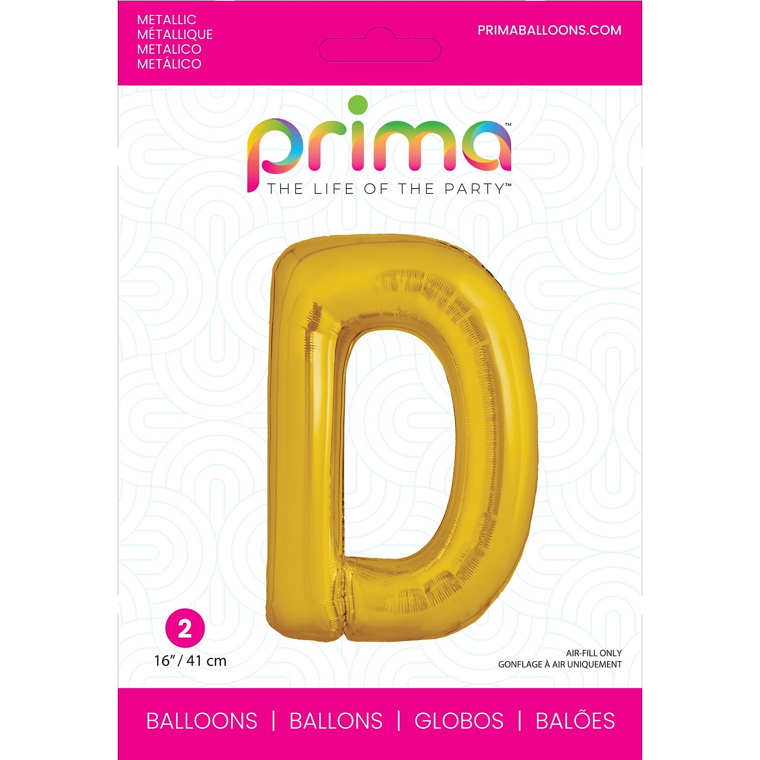 Party City (Air-Filled) 16 D Foil Balloon, Gold, 2/Pack (AM60050217-19)