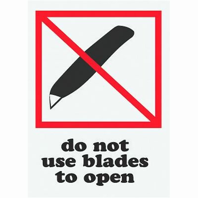 Do Not Use Blades to Open International Shpg Lbls
