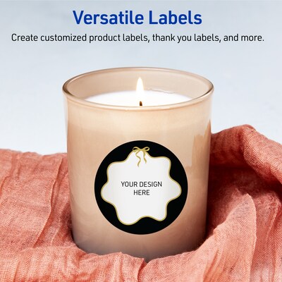 Avery Round Laser/Inkjet Multipurpose Labels, 3", White, 60/Pack (19479370863)