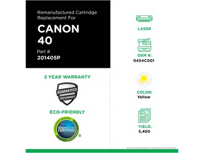 Clover Imaging Group Remanufactured Yellow Standard Yield Toner Cartridge Replacement for Canon 040 (0454C001)