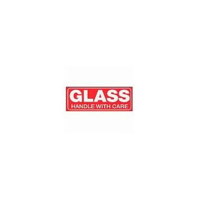 Shipping & Pallet Labels; 1-1/2x4, Glass Handle With Care, 500 labels/Roll