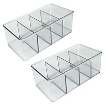 Clear Space Plastic Pantry Organizer Bins With Dividers