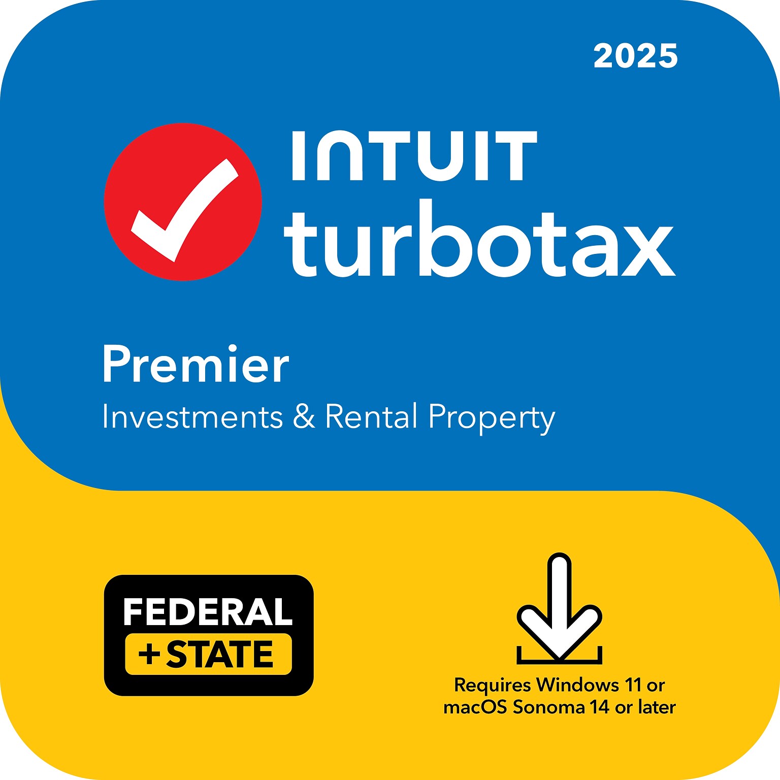 TurboTax Premier 2025 Federal + E-file & State for 1 User, Windows & Mac, Download (INT940800V146)