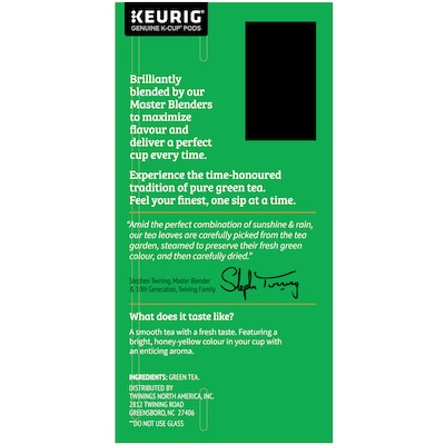 Twinings Green Tea, Keurig® K-Cup® Pods, 24/Box (TNA85788)