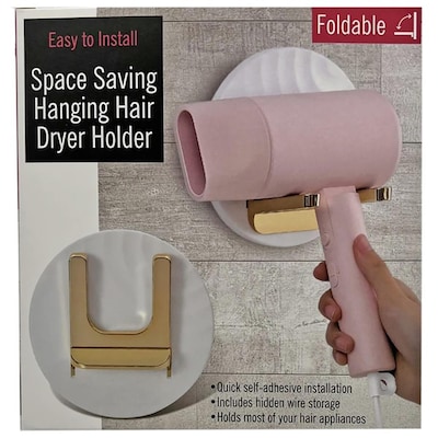 Space Saving Hanging Hair Dryer Holder