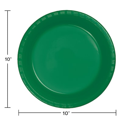 Creative Converting Touch of Color Plastic Banquet Plates, Emerald Green, 240/Carton (28112031)