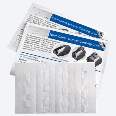 Epson Check Scanner Cleaning Cards, White, 15/Pack (KWEPS-CS1B15WS)