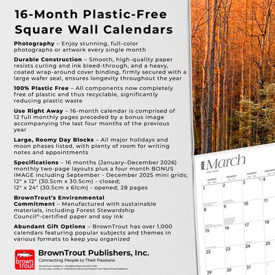 2026 BrownTrout Tennessee Wild & Scenic 12" x 12" Monthly Wall Calendar (9798330705795)