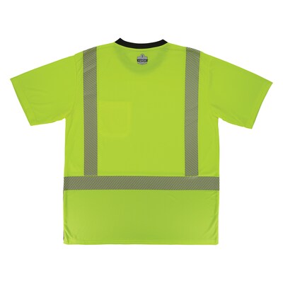Ergodyne GloWear 8294BK High Visibility Short Sleeve Black Bottom T-Shirt, ANSI Type R Class 2, Lime, 4XL (22278)