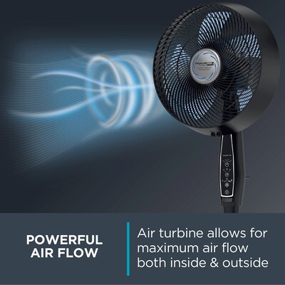 Rowenta Outdoor Extreme Oscillating Pedestal Fan, 3-Speed, Black (VU4510U7)