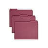 Smead File Folder, 3 Tab, Letter Size, Maroon, 100/Box (10275)