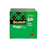 Scotch® Magic™ Invisible Tape Refill,3/4 x 72 yds., 2 Rolls (810-2P34-72)