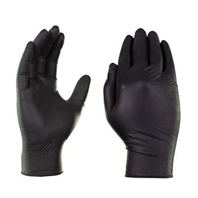 Ammex Professional Series Powder Free Nitrile Exam Gloves, Latex Free, Small, Black, 100/Box (ABNPF42100)