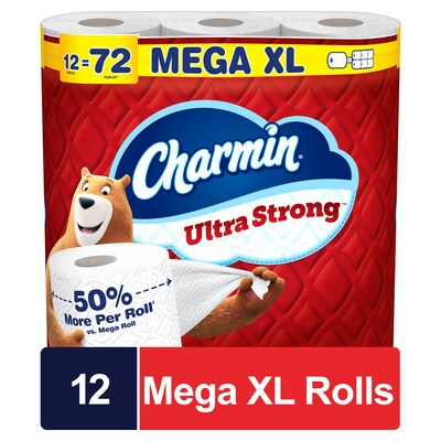 Charmin Ultra Strong Mega XL Toilet Paper, 2-Ply, White, 363 Sheets/Roll, 12 Rolls/Pack (04311)