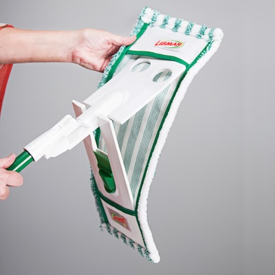Libman QuickGlide Microfiber 18" Wet Mop Pad, Green/White, 6/Carton (0119)
