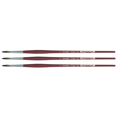 da Vinci COLLEGE Oil and Acrylic Synthetic Student Round Brush, 3 Brushes/Pack (DVXVA87308-3)