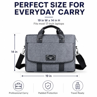 Vangoddy Chrono Canvas Water Resistant Messenger Bag, Gray (MSBLEA134)