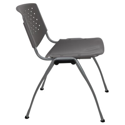 Flash Furniture HERCULES Series Plastic Stack Chair, Gray (RUTF01AGY)
