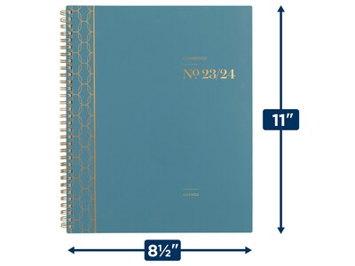 2023-2024 Cambridge WorkStyle Balance 8.5" x 11" Academic Weekly & Monthly Planner, Plastic Cover, Teal/Gold (1606-905A-12-24)