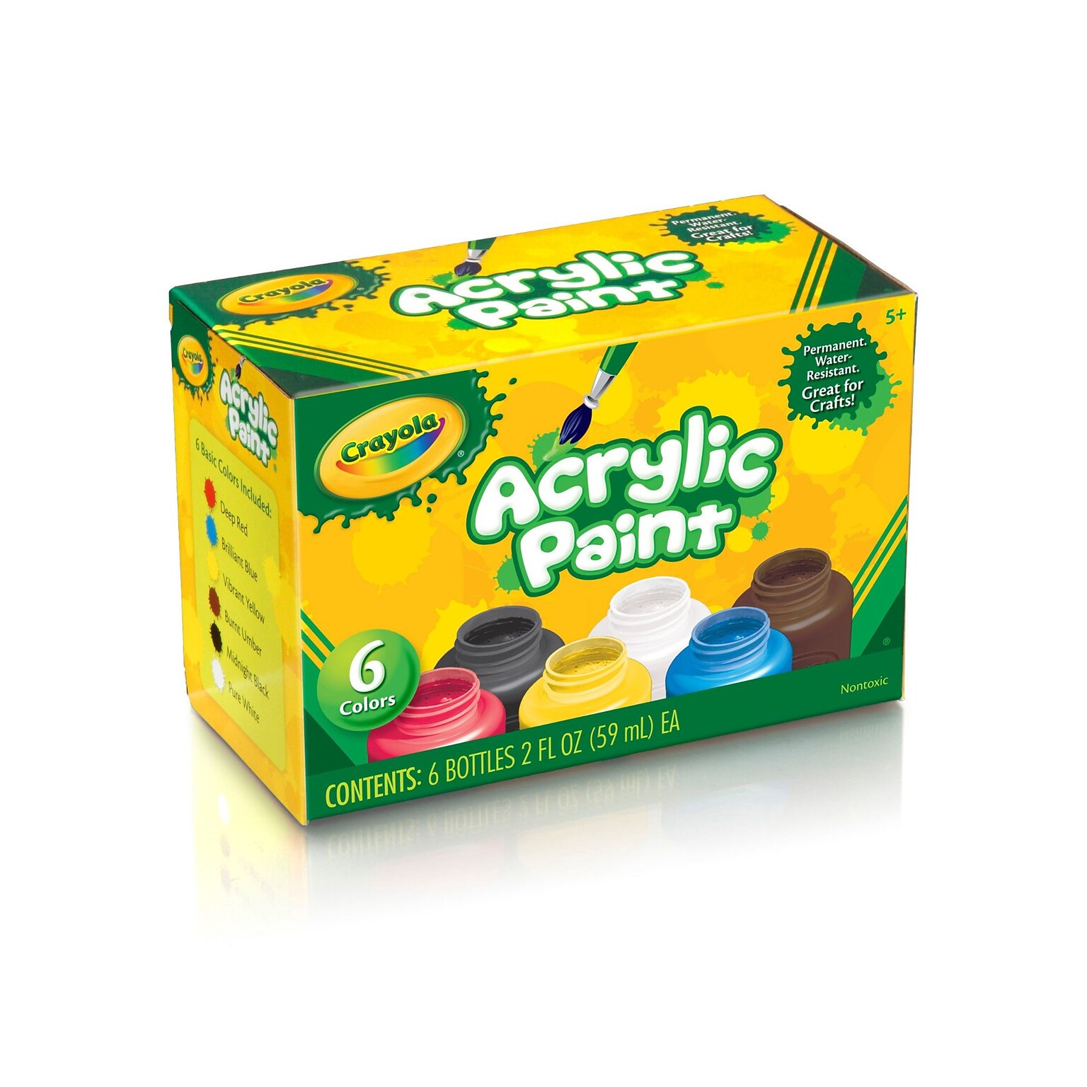 Crayola Acrylic Paint Set, Assorted Colors, 2 oz., 6/Box (20-1997)