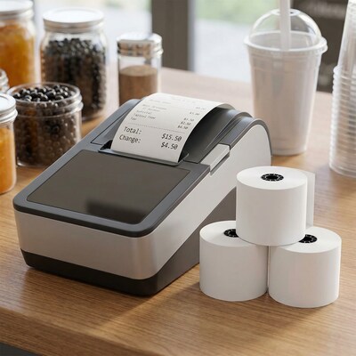 Staples Cash Register/POS Rolls, 1 Ply, 1 1/2" x 128', 10/Pack (18218-CC)