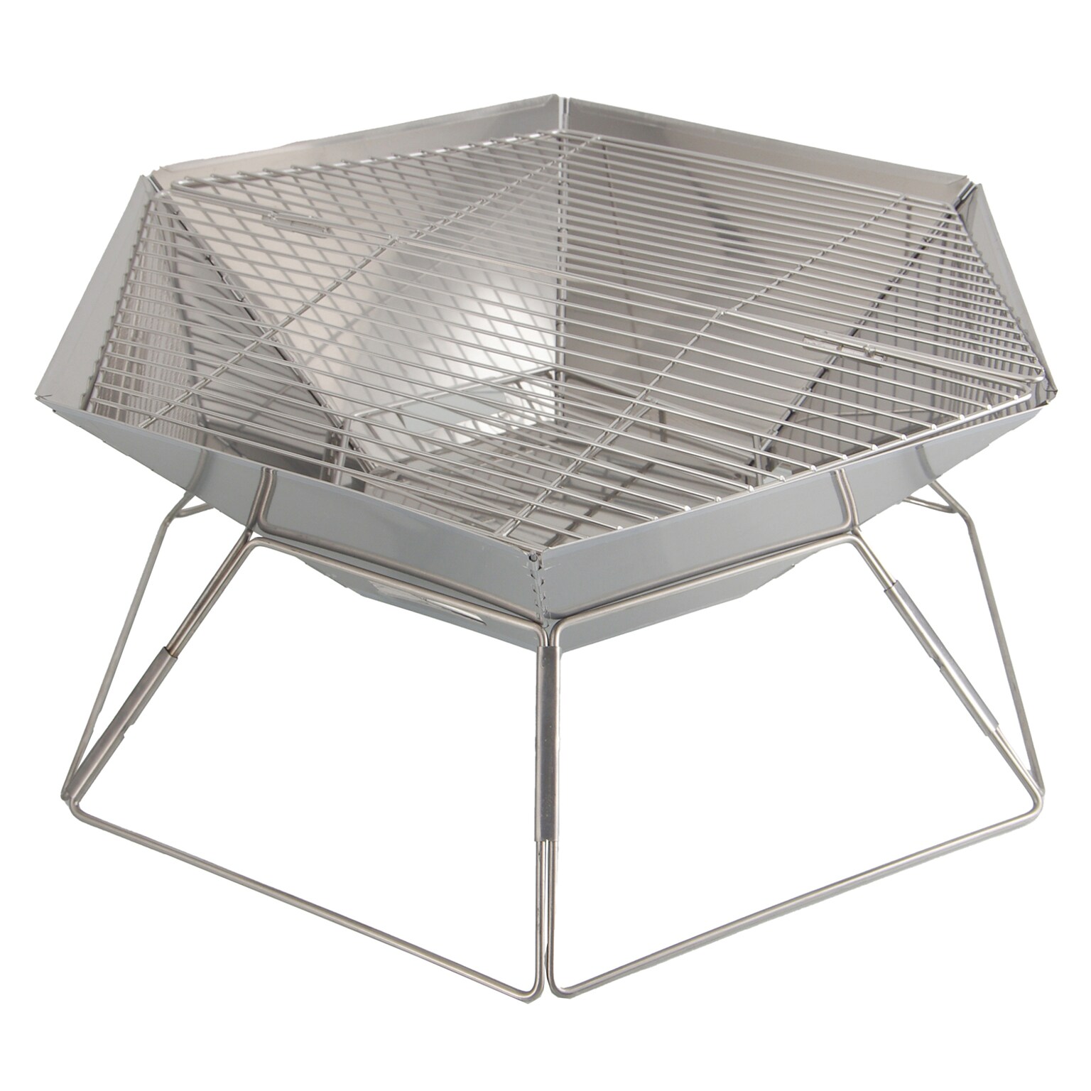 Brentwood® 20-In. Stainless Steel Portable Folding Charcoal BBQ Grill and Outdoor Fire Pit with Carry Bag (BB-6X20SS)