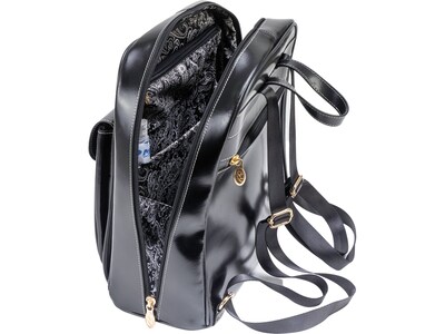 McKlein ROBBINS Leather Laptop Backpack, Medium, Black (99585)