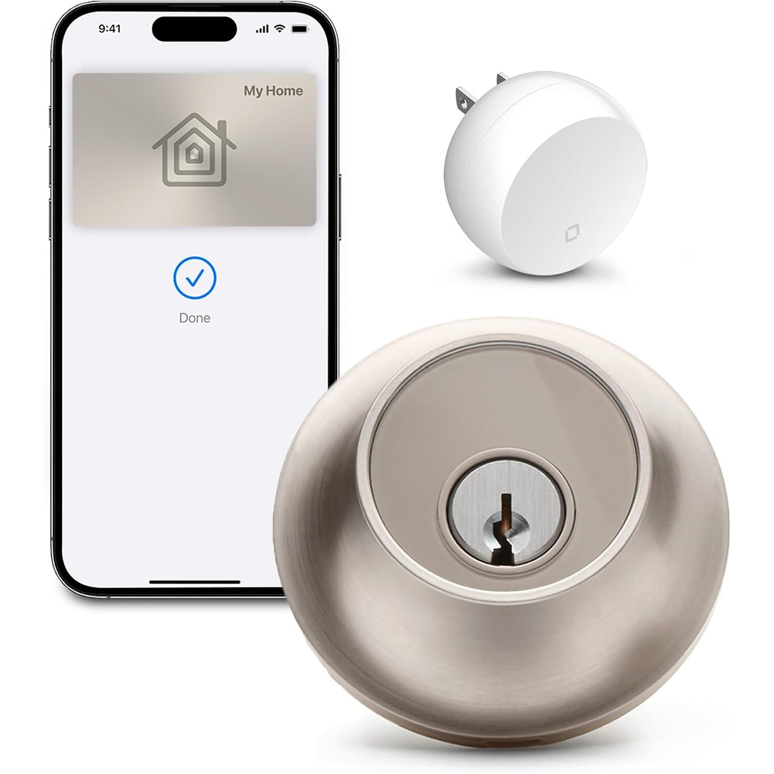 Level Lock + Connect WiFi & Bluetooth Replacement Deadbolt Smart Lock, Satin Nickel (C-F12U-S1)