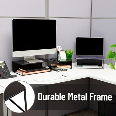 Mind Reader 3-Piece Desk Organizer Set, Metal, Black (STAND3PC-BLK)